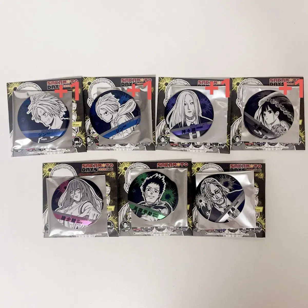 【非売品】SAKAMOTO DAYS/サカモトデイズ　缶バッチ　シシバ/オサラギ SAKAMOTO DAYS 缶バッジ 4個セット EMOTIONS 神々廻 サカモト